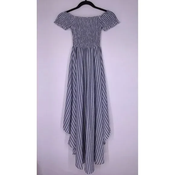 Show Me Your Mumu Willa High Low Maxi Dress In She Sails Stripes Size XS NEW - Picture 3 of 7